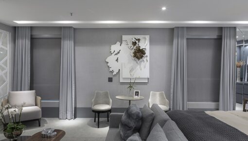 Cortinas estampadas da linha Etherea decoram ambientes do D&D Hotel’Design